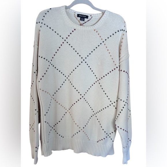 Vintage NAUTICA Off-White Cotton Sweater – Men’s XL (Unisex Fit) - Picture 1 of 7